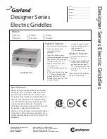 Preview for 1 page of Garland ED-15G Specifications