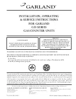 Предварительный просмотр 1 страницы Garland Enodis GD-152H Installation, Operating  & Service Instructions