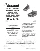 Preview for 1 page of Garland G12-2TCG Installation And Operation Manual