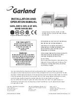 Preview for 1 page of Garland G18-BRL Installation And Operation Manual