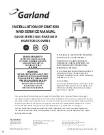 Preview for 1 page of Garland G2000 Installation, Operation And Service Manual