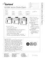 Preview for 1 page of Garland G2000 Specifications