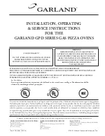 Preview for 1 page of Garland GAS PIZZA OVENS Installation & Operating Instructions Manual