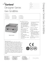 Preview for 1 page of Garland GD-15G Specifications