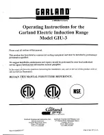 Предварительный просмотр 1 страницы Garland GIU-3 Operating Instructions Manual