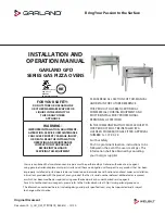 Preview for 1 page of Garland GPD Series Installation And Operation Manual