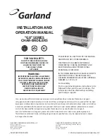 Preview for 1 page of Garland GX Series Installation And Operation Manual
