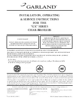 Preview for 1 page of Garland GXC24 Installation, Operating And Service Instructions