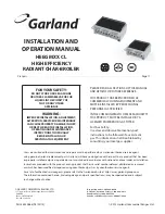 Preview for 1 page of Garland HEEGM XX CL Installation And Operation Manual