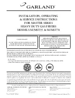 Preview for 1 page of Garland M/MST35 Installation, Operating  & Service Instructions