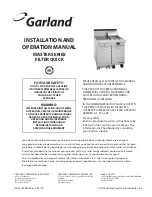 Preview for 1 page of Garland Master Series Installation And Operation Manual
