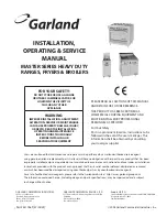 Предварительный просмотр 1 страницы Garland Master Series Installation, Operating & Service Manual