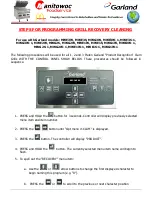 Preview for 1 page of Garland MWE3W Steps For Programming Grill Recovery Cleaning