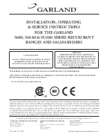 Garland S680 SERIES Installation, Operating And Service Instructions preview