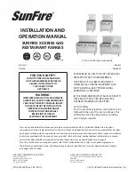 Preview for 1 page of Garland SunFire X Series 36" Installation And Operation Manual