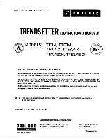 Preview for 1 page of Garland TRENDSETTER TE3/4 Installation & Operation Manual