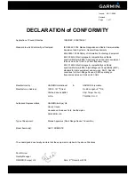 Preview for 1 page of Garmin 010-11146-00 - GPS Receiver Remote Control Declaration Of Conformity
