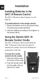 Предварительный просмотр 4 страницы Garmin 010-11146-00 - GPS Receiver Remote Control Instructions Manual