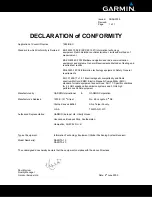 Preview for 1 page of Garmin Dakota 20 - Hiking GPS Receiver Declaration Of Conformity