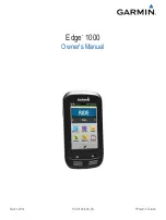 Preview for 1 page of Garmin Edge 1000 Owner'S Manual