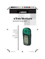 Garmin eTrex Venture - Hiking GPS Receiver Owner'S Manual And Reference Manual preview