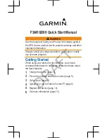 Preview for 1 page of Garmin F3ARGD00 Quick Start Manual