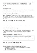 Preview for 1 page of Garmin fenix How-To