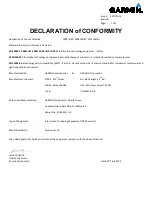 Preview for 1 page of Garmin Forerunner 10 Declaration Of Conformity