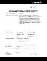 Preview for 1 page of Garmin Forerunner 210 Declaration Of Conformity