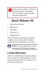 Preview for 2 page of Garmin Forerunner 310XT - Running GPS Receiver Quick Release Instructions