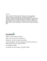 Предварительный просмотр 2 страницы Garmin GDR 190 Owner'S Manual