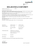 Preview for 1 page of Garmin GMR 404 xHD Open Array and Pedestal Declaration Of Conformity