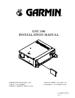 Preview for 1 page of Garmin GNC 300 Installation Manual