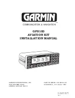 Preview for 1 page of Garmin GPS 100 Installation Manual