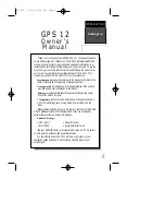 Preview for 3 page of Garmin GPS 12 MAP Owner'S  Manual  & Reference