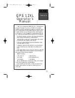 Предварительный просмотр 3 страницы Garmin GPS 12XL - Hiking Receiver Owner'S  Manual  & Reference