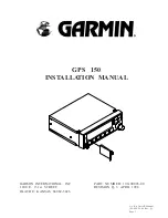 Preview for 1 page of Garmin GPS 150 Installation Manual