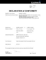 Preview for 1 page of Garmin GPS 152H Declaration Of Conformity