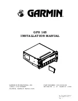 Garmin GPS 165 Installation Manual preview