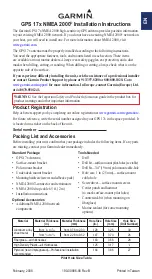 Garmin GPS 17x NMEA 2000 Installation Instructions Manual preview