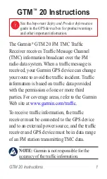 Предварительный просмотр 3 страницы Garmin GTM 20 Instructions Manual