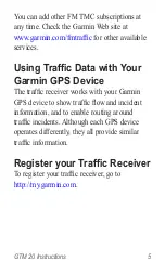 Предварительный просмотр 7 страницы Garmin GTM 20 Instructions Manual