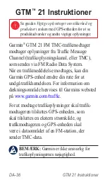 Предварительный просмотр 38 страницы Garmin GTM 21 Instructions Manual