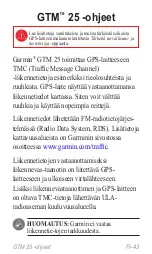 Предварительный просмотр 43 страницы Garmin GTM 25 Instruction Manual