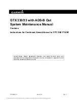 Garmin GTX 330 System Maintenance Manual preview