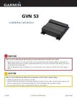 Preview for 1 page of Garmin GVN 53 - Navigation System Installation Instructions