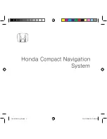 Garmin Honda Compact Navigation System User Manual предпросмотр