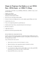 Preview for 1 page of Garmin HRM-Run Steps To Replace The Battery