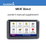 Garmin MSN Direct Receiver Owner'S Manual Supplement preview