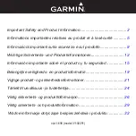 Garmin nuvi 1690 Safety And Product Information preview